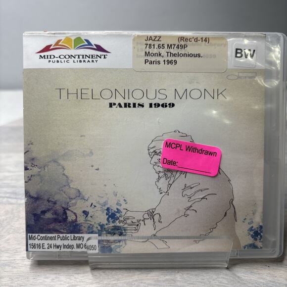 Thelonious Monk – Paris 1969 CD Live Jazz Album 2000s Release READ - Picture 1 of 5